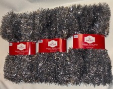 3 Silver Holiday Time Christmas Tinsel Garland 15โ Ea Made In USA Free Shipping