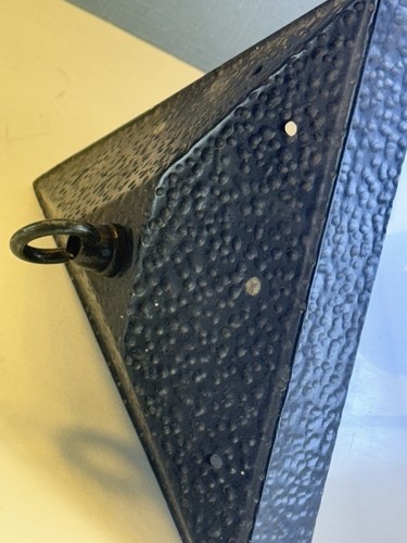 Vintage Hammered Cast Aluminum Porch Light Pebble Textured Wall Sconce Mcm - Picture 2 of 10