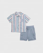 Splendid Boys' 2pc Santa Monica Linen-Blend Shirt & Short Set $68 Size 5