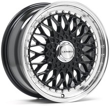 Alloy Wheels 15" Lenso BSX Black Polished Face For Porsche 924 76-88