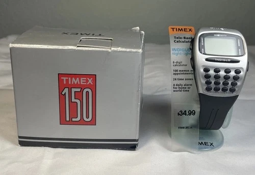 Vintage Timex 1440 Telebank Calculator Indiglo Sports Watch