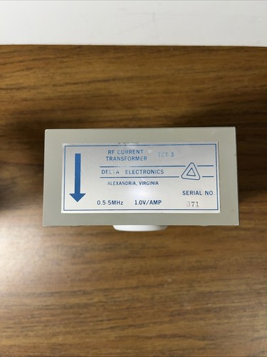 Delta Electronics RF Current Transformer TCT-3, 0.5 MHz to 5 MHz at 1 Volt/amp