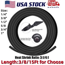 3-15FT Heat Shrink Tubing 3:1/4:1 Marine Grade Wire Wrap Adhesive Glue Lined