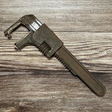 Vintage 7 Adjustable Automotive Monkey Wrench Low Profile Flat Jaw Antique Car