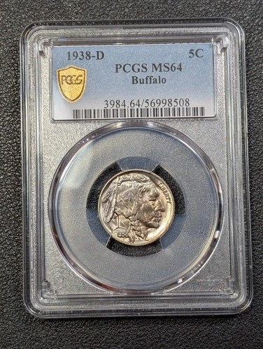 1938-D Buffalo Nickel 5C PCGS MS64 - Beautiful Toning! - Ships Free!