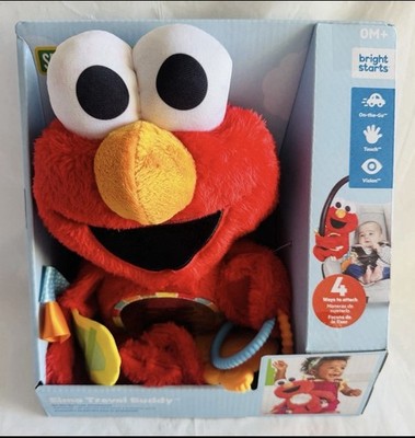 Bright Starts Sesame Street Elmo Travel Buddy On-The-Go Plush Take-Along Toy New