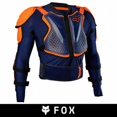 Fox Racing Motocross Body Protector Titan Sport Jacket Navy Orange - Size LARGE