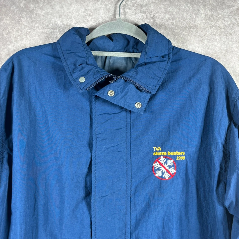 Chaqueta deportiva Hartwell Via para hombre mediana azul marino cortavientos TVA Stormbusters 1998 Foto 2 de 4