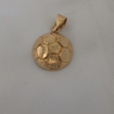 Gold Tone Round Soccer Ball Charm Pendant, Me...
