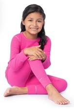 Athletic Works Boy's  Girl's Waffle Thermal Underwear Crew Top  Bottom Pink L