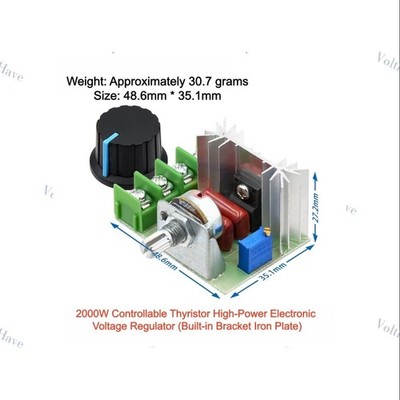 2PCS 2000W Thyristor High-Power Electronic Voltage Regulator Fast Shipping New