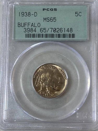 1938 D Buffalo Nickel  PCGS MS65