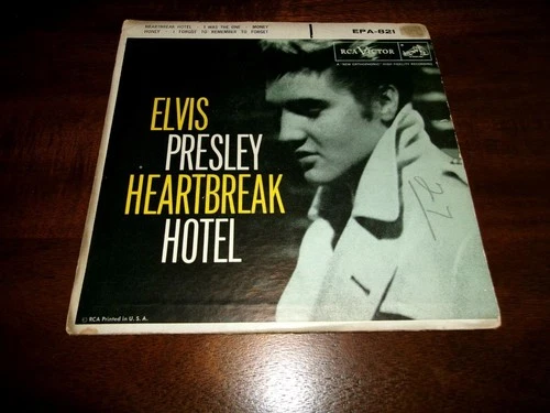 ELVIS PRESLEY HEARTBREAK HOTEL RCA 7" EPA 821 ORIGINAL 1956 VG + TO EXCELLENTT