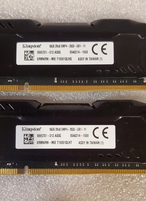 Kingston HyperX Fury 32GB Kit (2x16GB) DDR4, 16GB 2RX8 XMP4-2933