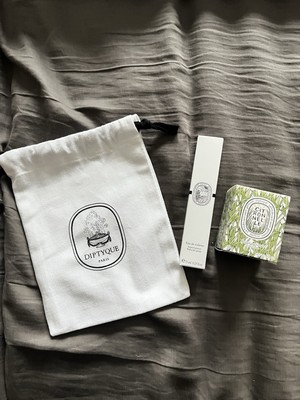 Diptyque VIP Set Citronnelle 35g Mini Candle + Ilio 7.5 mL Fragrance NEW w/Pouch