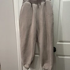 Comfrt Extra Baggy  Sweat Pants Size Large In Beige/ Brown
