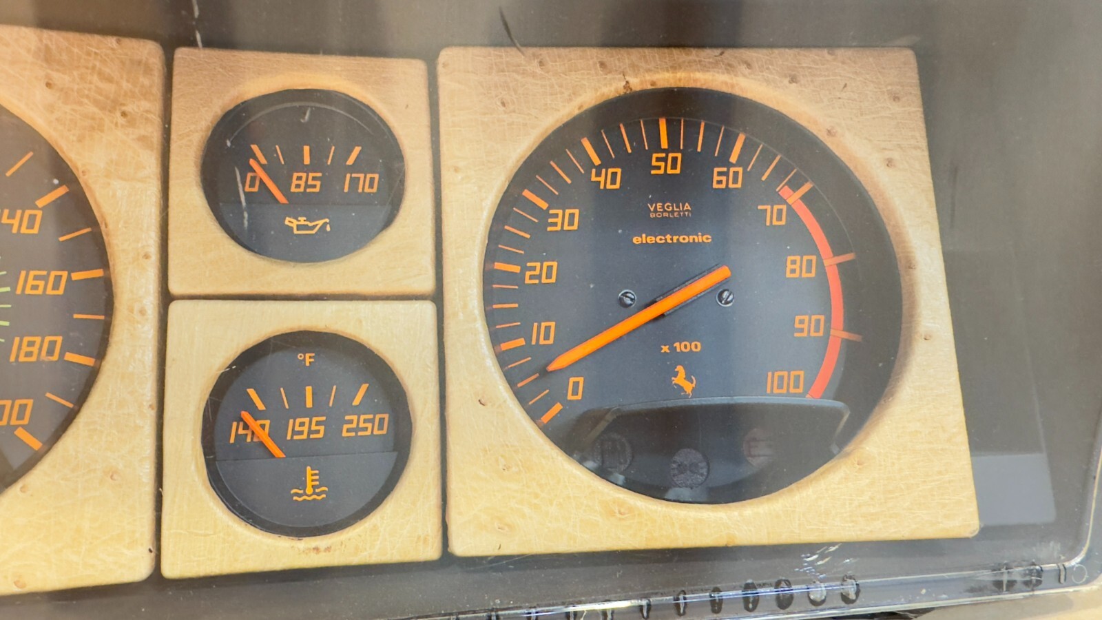 Ferrari Testarossa Dash Instrument Cluster Genuine Speedometer Tachometer Gauges