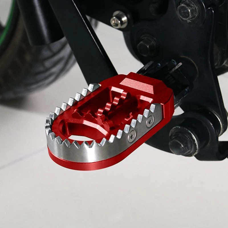 Reposapiés delanteros estriberas pedal ancho apto para Aprilia RXV550 2006-2015 rojo Foto 3 de 4