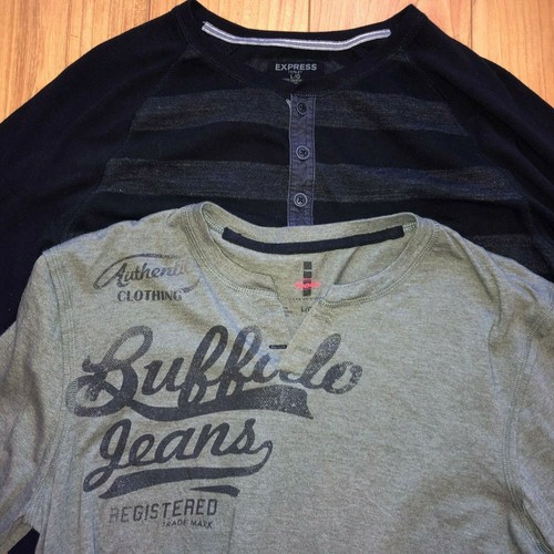 Long Sleeve Henley T Shirt Tee 