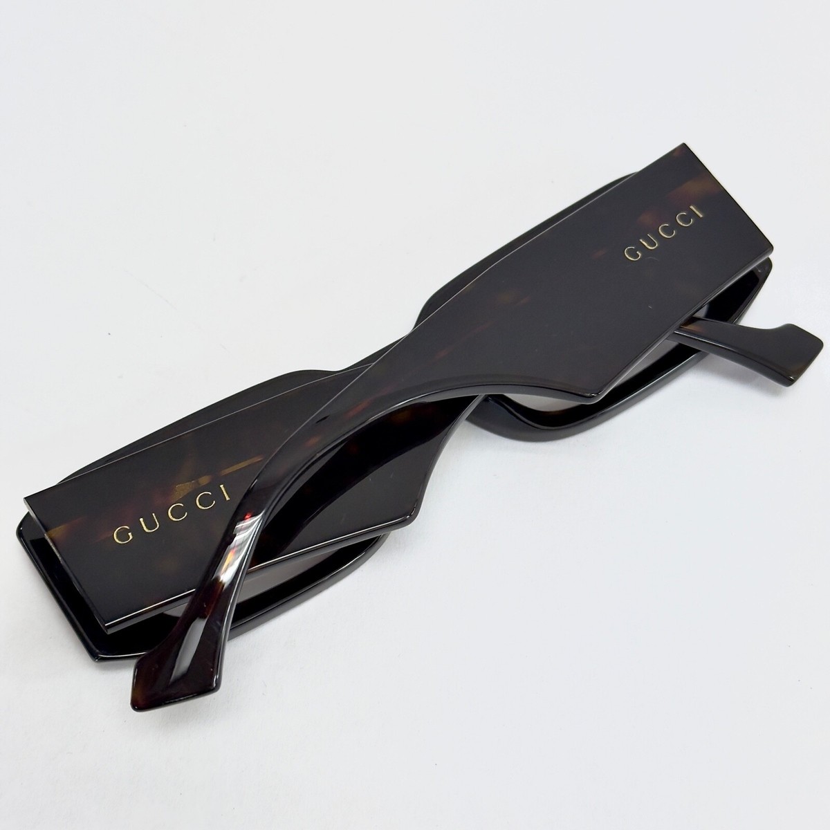 GUCCI 1426 Brown Clear Narrow Rectangular Logo Gg1426S Unisex