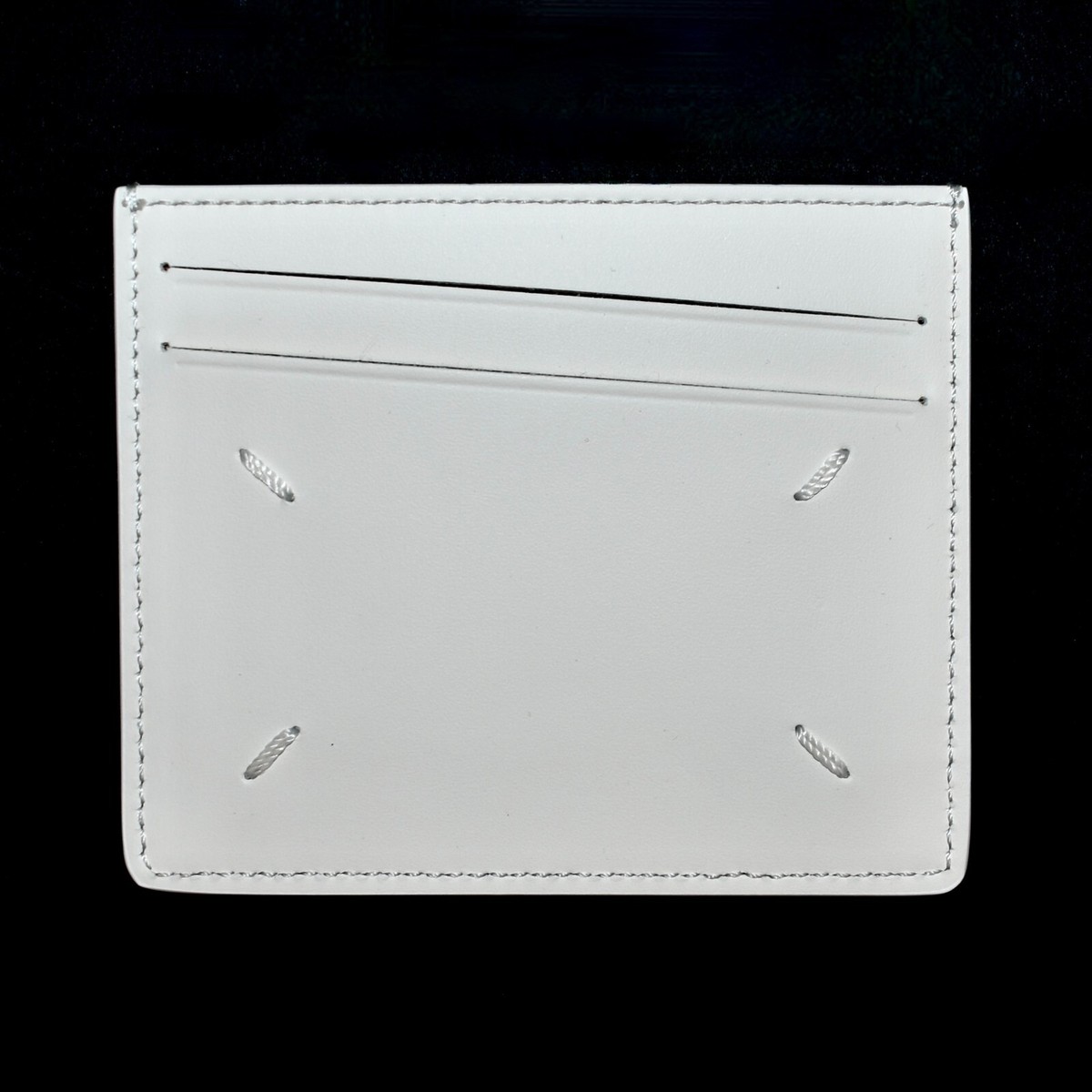 NWT $305 Maison Margiela Eggshell White Leather Card Holder