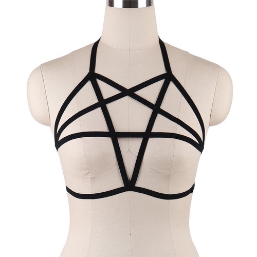 Harness Elastic Cupless Cage Bra Sexy Lingerie for Women Top Exotic Strap Belt - Picture 141 of 273