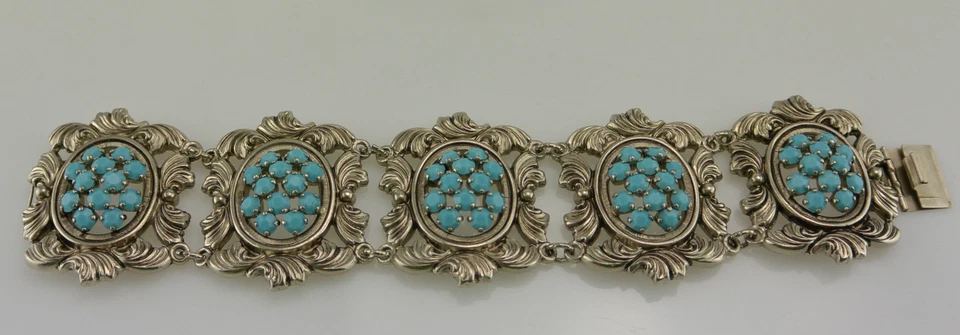 Vintage  Damenarmband mit Türkis / Metall ca. 18 cm - Bild 2 von 4