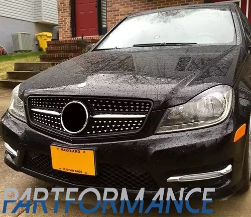 For 2008-2014 Mercedes Benz W204 C200 C250 C300 C350 Front Grille Grill - Picture 2 of 11