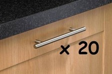 20 Kitchen Cabinet T Bar Handle Door Cupboard Drawer Chrome Knob Brushed Pull
