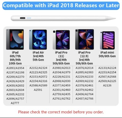 For Apple Pencil Stylus Pen 2nd Generation for iPad/iPad Air/iPad Pro/iPad mini