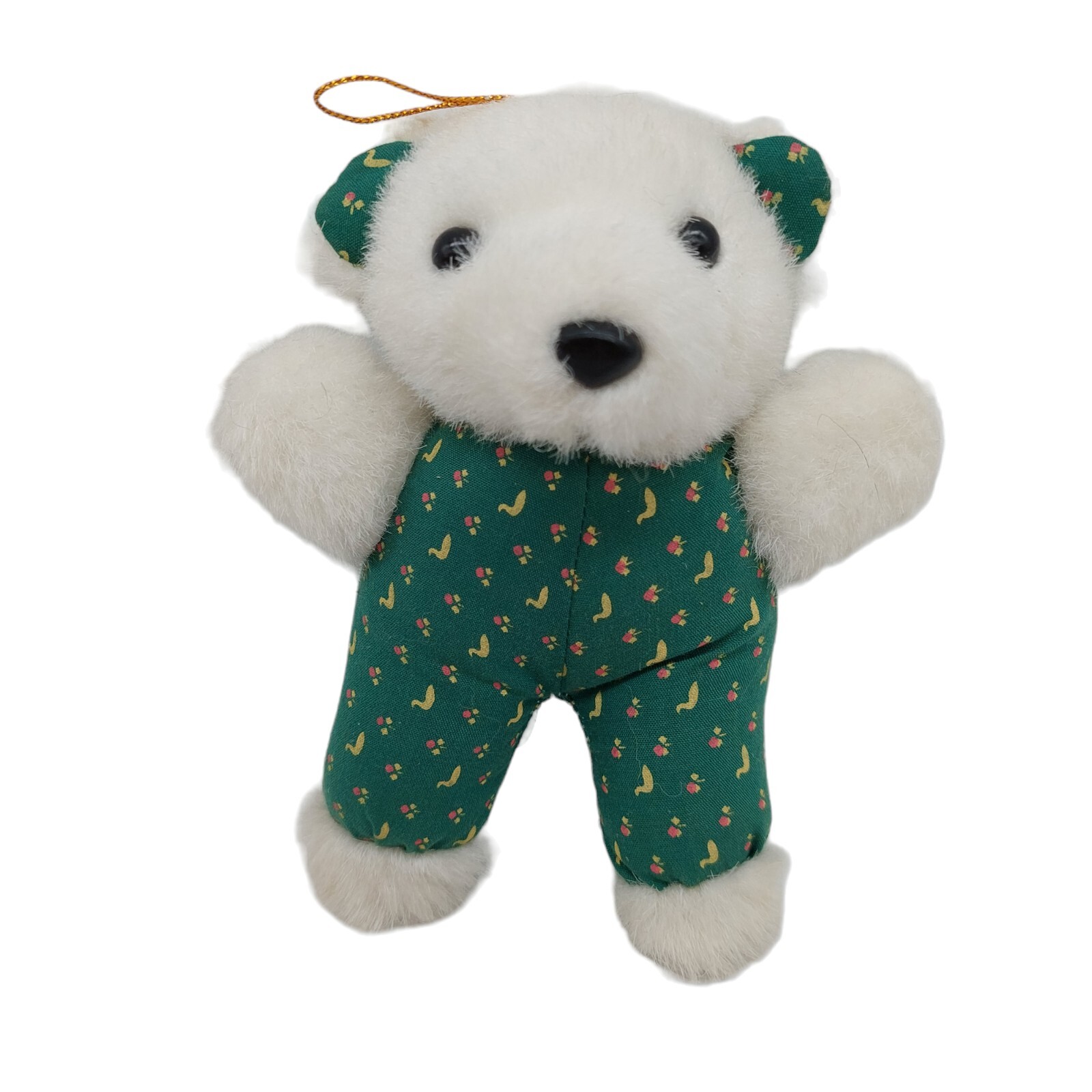 Dan Dee White Teddy Bear Plush Green Outfit Polar Bear Stuffed Animal 5