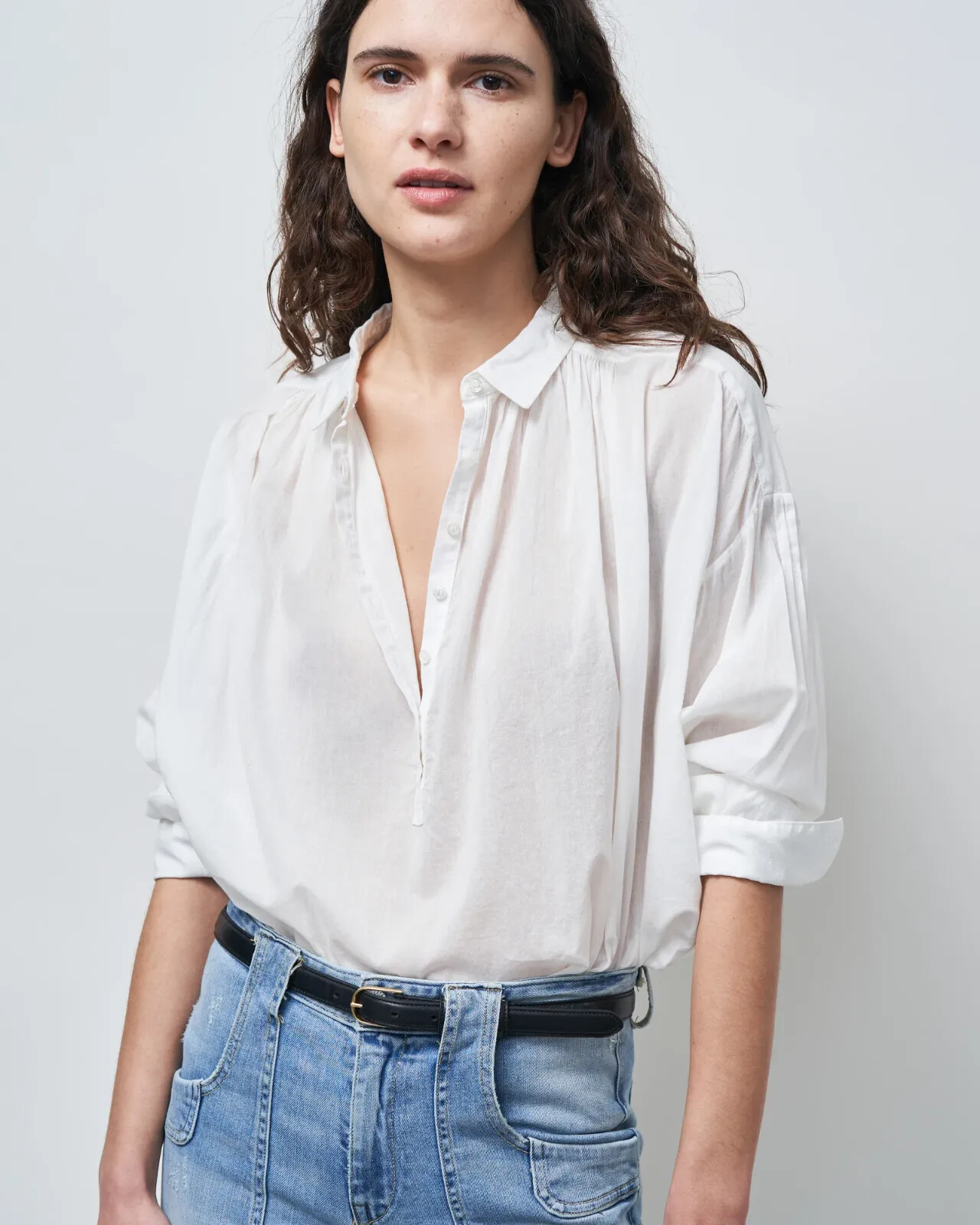 Nili Lotan Miles Tunic Shirt Top Cotton Oversized Formal Long Sleeve S 289245