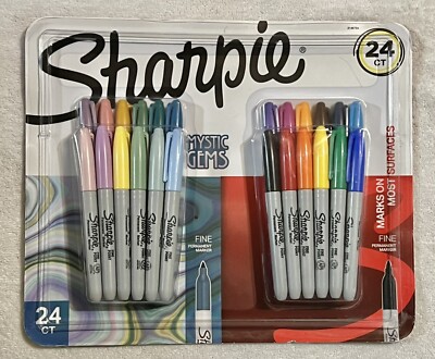 Sharpie 24ct Ultra Fine Permanent Markers Set -MYSTIC GEMS- #2148775 NEW