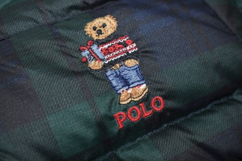 NWT Ralph Lauren Baby 9 M Green Navy Bear Plaid Duck Down Hooded Jacket Pockets - Picture 16 of 16