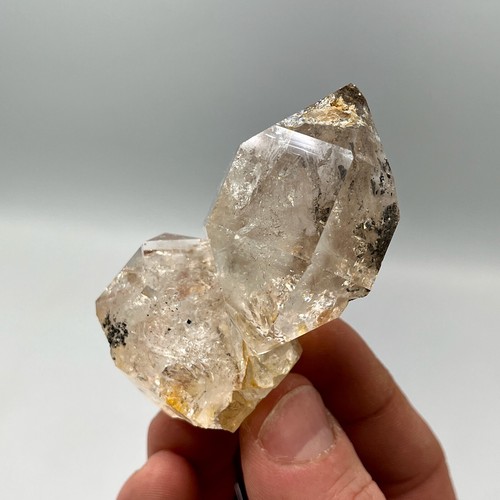 119.4 g Herkimer Diamond Gem Cluster w/ Dolomite Crystal Inclusions, Iron Oxide - Picture 2 of 10