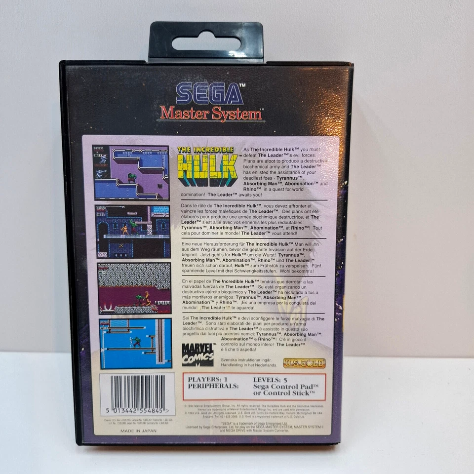The Incredible Hulk - SEGA Master System - mit OVP / OHNE ANL. - PAL - 12224180 - Bild 2 von 4