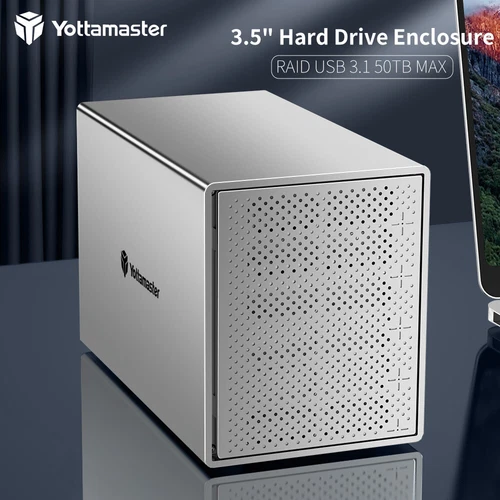 Yottamaster 4/5 Bay Hard Drive Enclosure USB3.1 Type C For 2.5" 3.5" SATA HDD - Bild 17 von 18