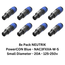 8x Pack NEUTRIK PowerCON NAC3FXXA-W-S Input 3 Conductor 6-12mm NAC3FCA Blue