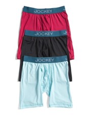 JOCKEY 3pk Chafe Proof Pouch Boxer Briefs Size M 32" - 34" Berry