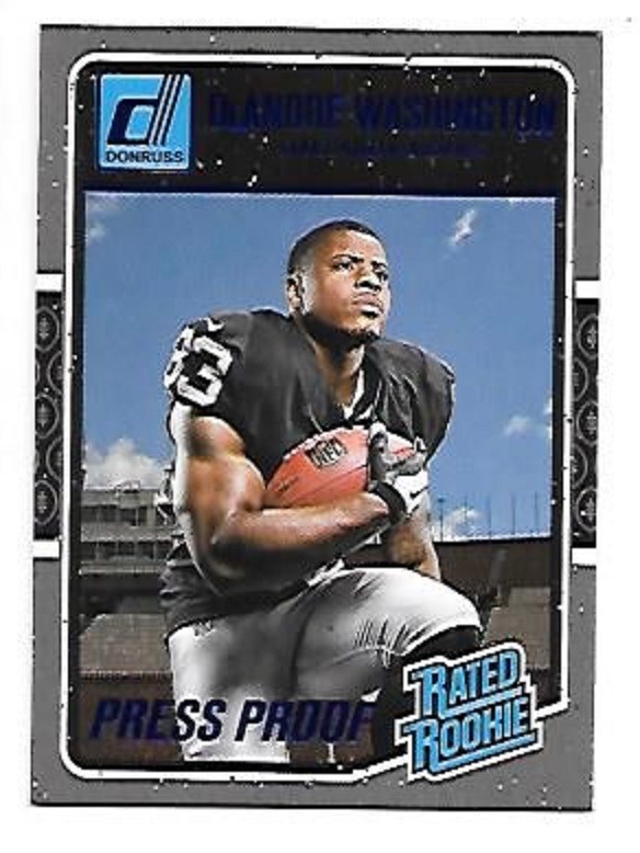 DEANDRE WASHINGTON 2016 DONRUSS PRESS PROOF BLUE ROOKIE #363 OAKLAND RAIDERS