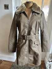 Ci Sono By Cavalini Womens Belted Jacket Faux Fur Collar Uk 10