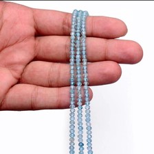 AAA Blue Zircon 4mm Faceted Rondelle Loose Gemstone Jewlery Making Beads 8"Stran