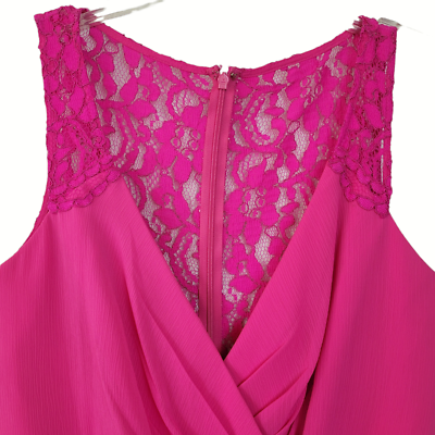 David's Bridal Dress Women 12 Fuchsia Lace Sleeveless Formal Wedding Prom  Spring | eBay