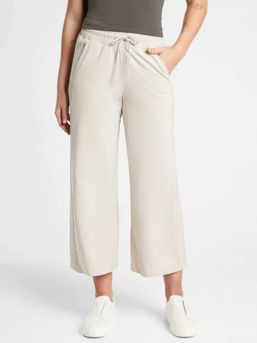 NWT Athleta Avenue Wide Leg Crop Pant, Abalone Grey SIZE 14P 14 P