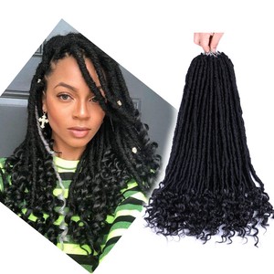 Straight Goddess Faux Locs Crochet Hair With Curly Ends Crochet