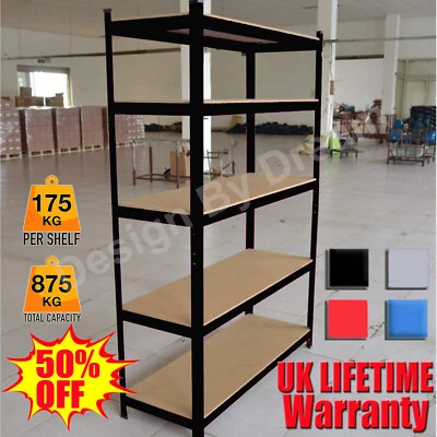 DayPlus@Garage Racking 5Tier Shelving Unit Boltless Stronger Metal Shelf Storage