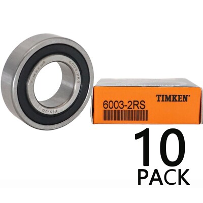 10PACK TIMKEN 6003-2RS 17X35X10MM Double Rubber Sealed Bearings 6003RS