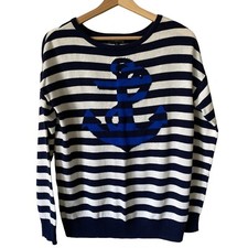 The Limited Sz S Stripped Nautical Wool blend Crewneck Sweater Silky Lightweight