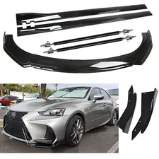 Front Bumper Lip Body Kit Spoiler Splitter For IS250 IS350 Side Skirt Glossy