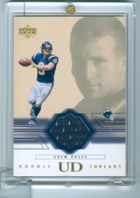 2001 01 UD Upper Deck Rookie Threads Jersey Drew Brees Patch RT-DB Saints